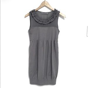 Knit Dress with Ruffle Neck